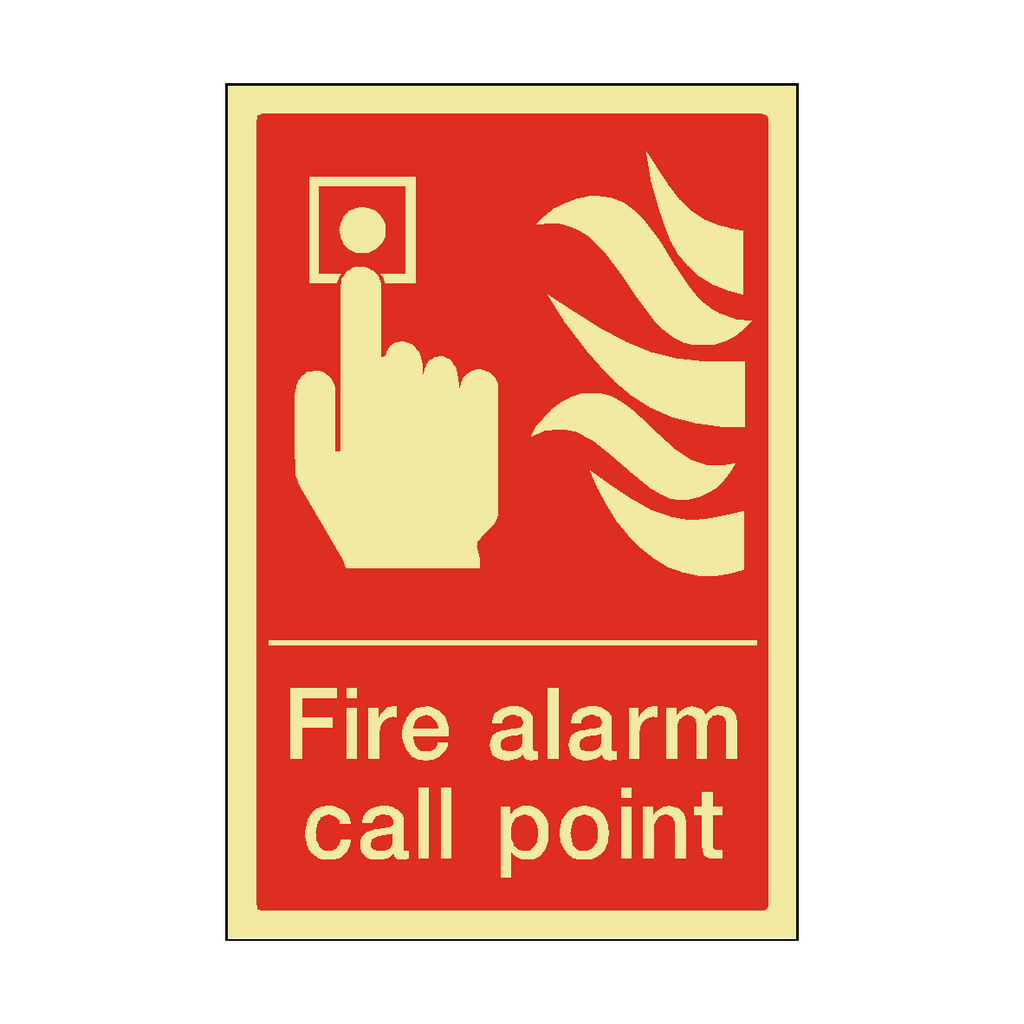 Photoluminescent Fire Alarm Call Point Sticker