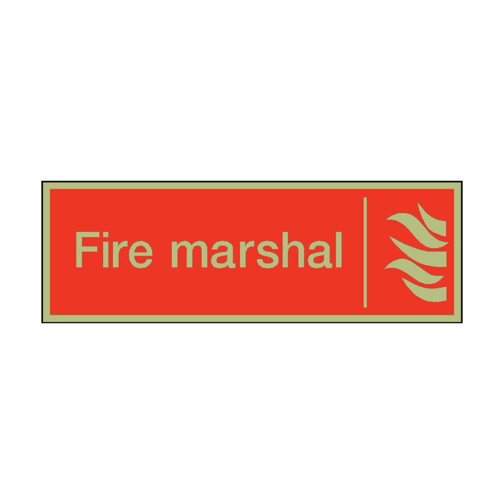 Photoluminescent Fire Marshal Safety Sticker | Safety-Label.co.uk