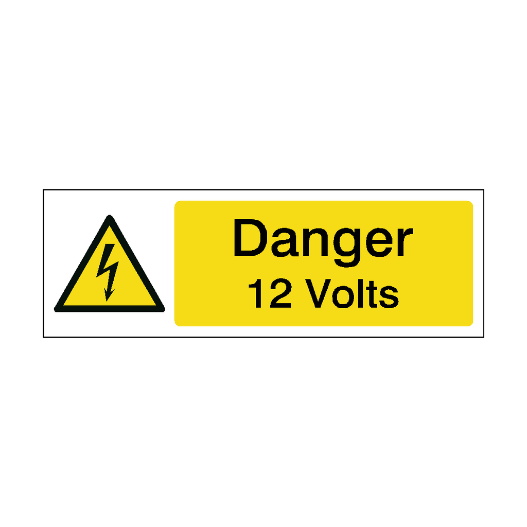 12 Volts Safety Sign | Safety-Label.co.uk