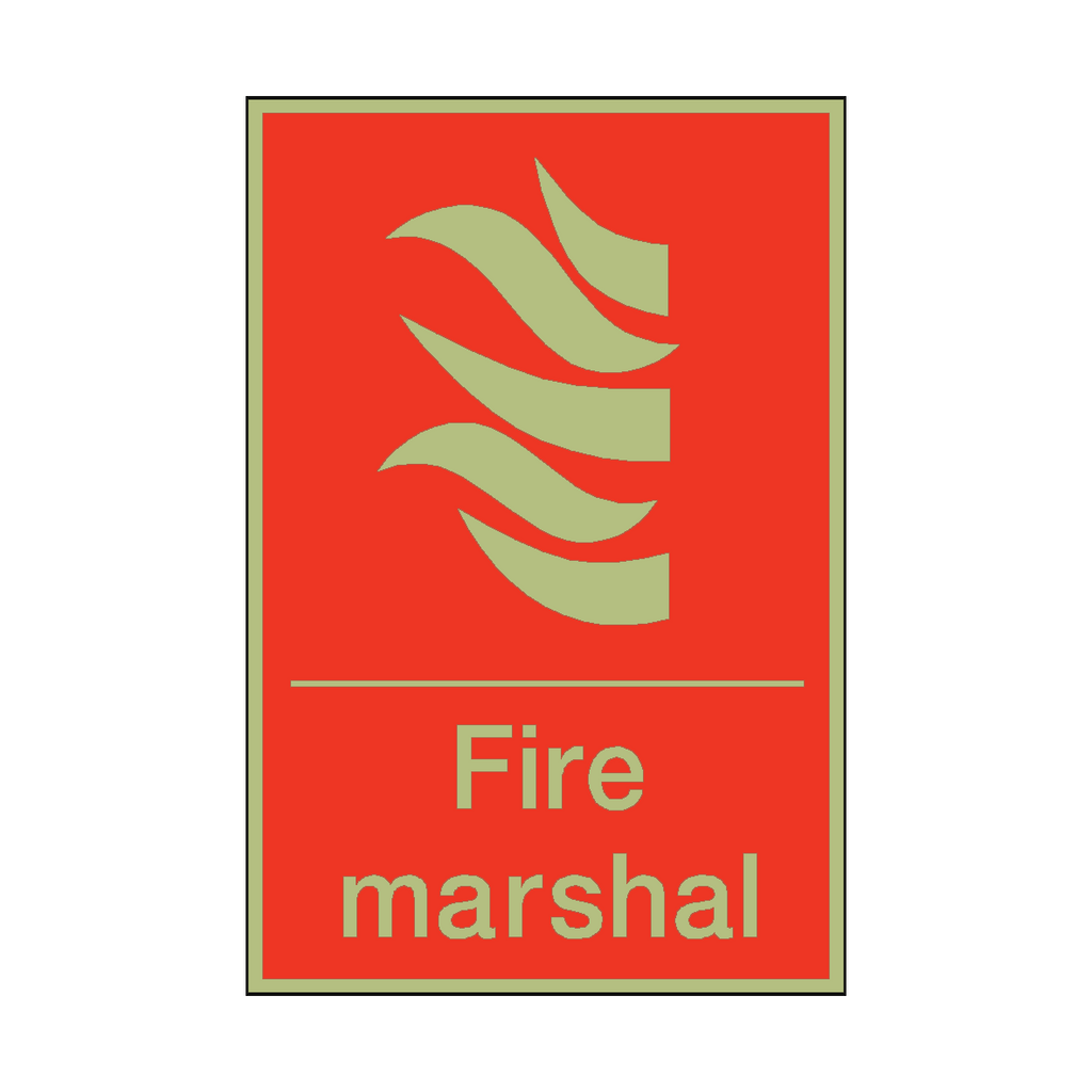 Photoluminescent Fire Marshal Sticker | Safety-Label.co.uk