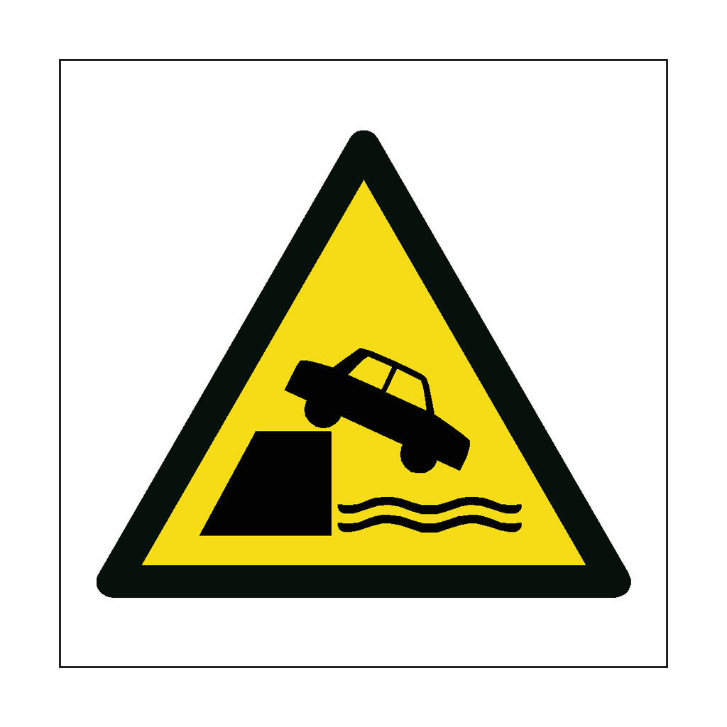 No Vehicle Guard Rail Hazard Symbol Label | Safety-Label.co.uk