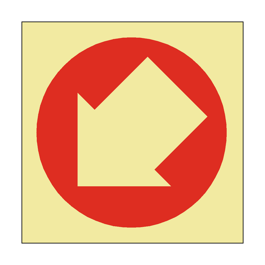 Photoluminescent Arrow Sticker Down Left