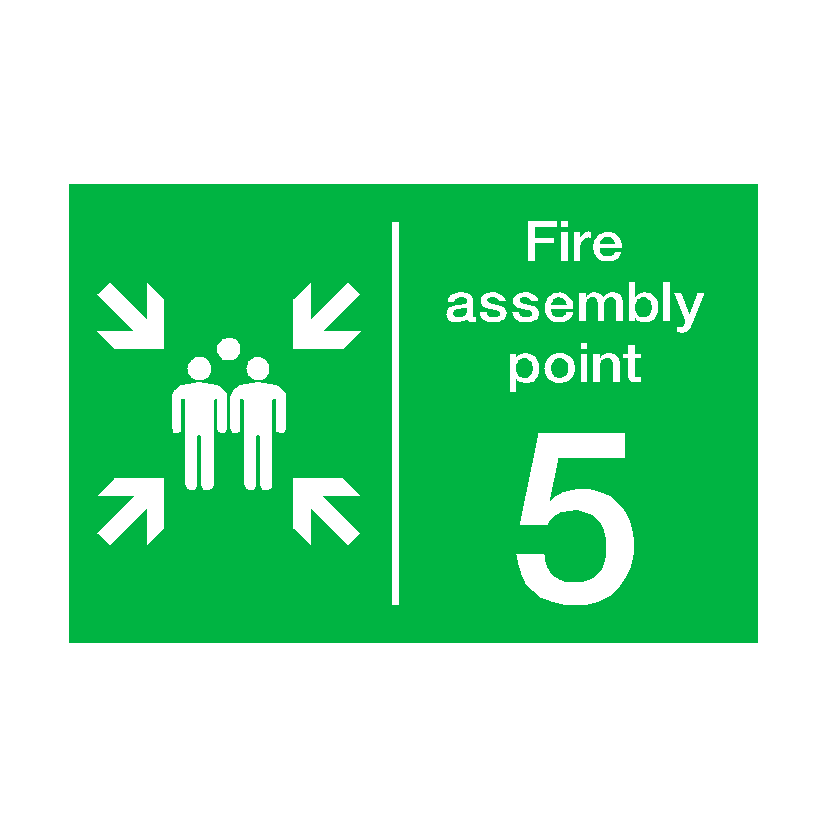 Fire Assembly Point Five Sign | Safety-Label.co.uk