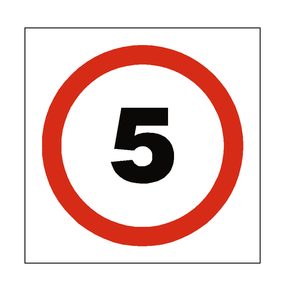 5 Mph Speed Sign 3mm Aluminium Composite SafetyLabel.co.uk