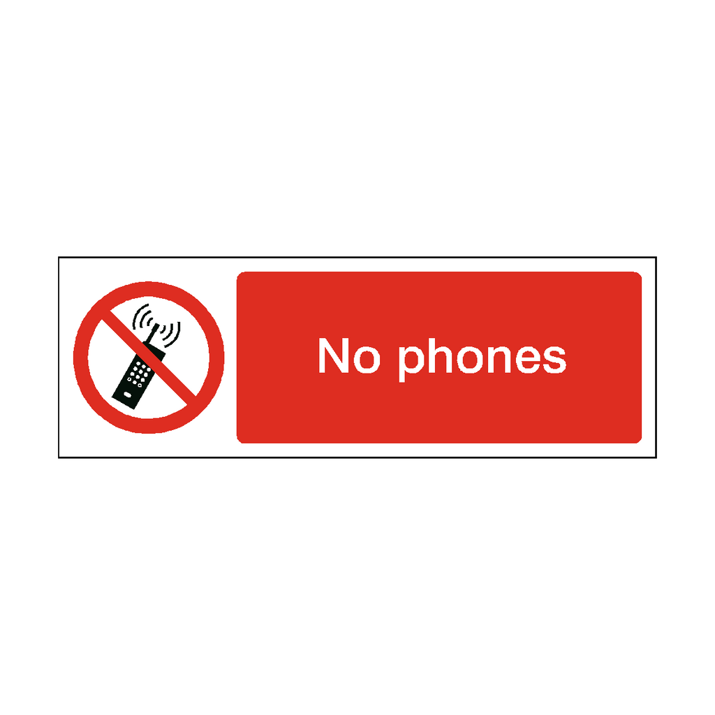 No Phones Safety Sign
