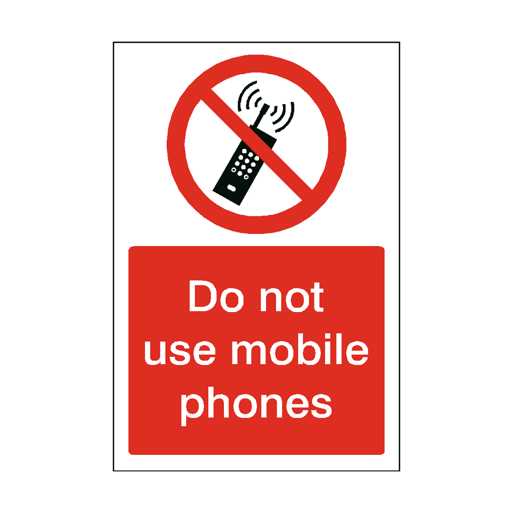Do Not Use Mobile Phones Sticker