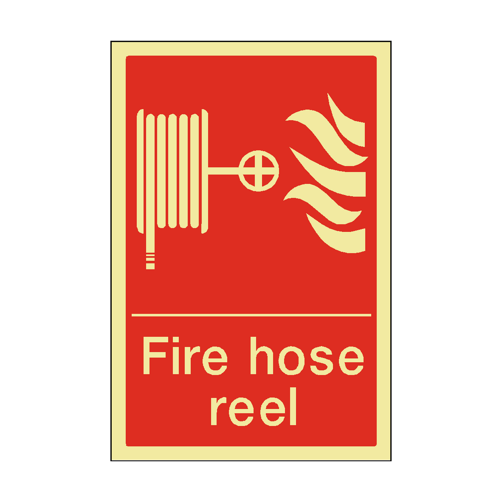 Photoluminescent Fire Hose Reel Sticker