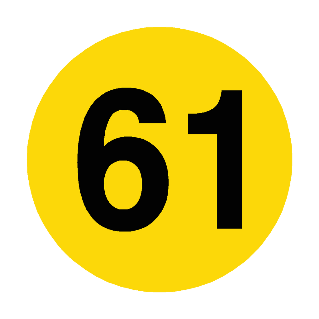 Number 61 Floor Marker | Safety-Label.co.uk