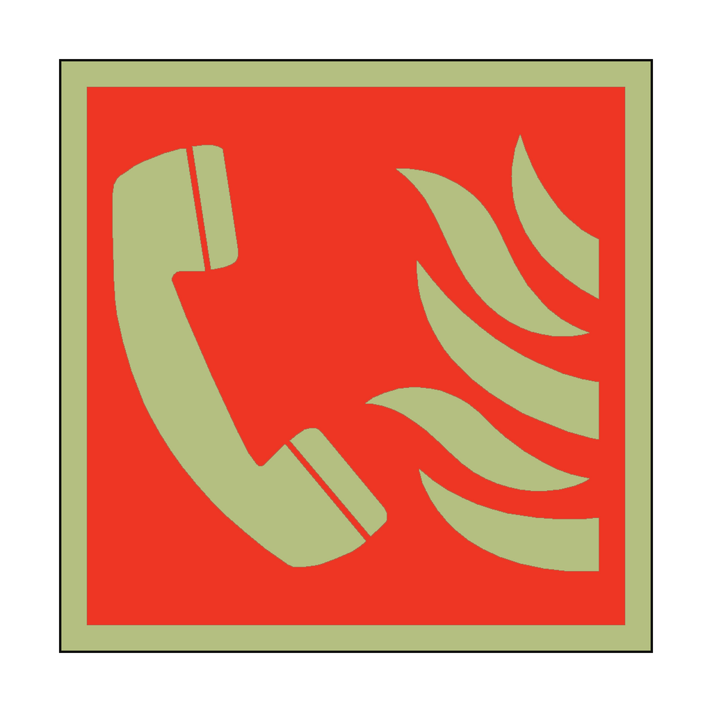 Photoluminescent Fire Phone Symbol Safety Sticker | Safety-Label.co.uk