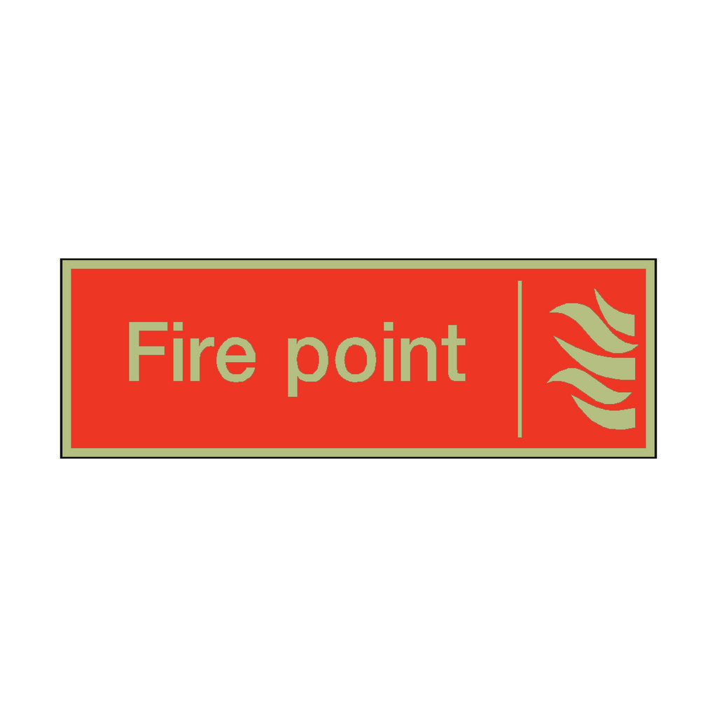 Photoluminescent Fire Point Safety Sticker | Safety-Label.co.uk