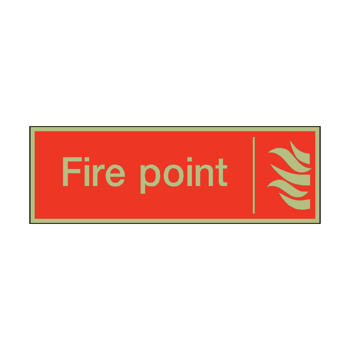 Photoluminescent Fire Point Safety Sign