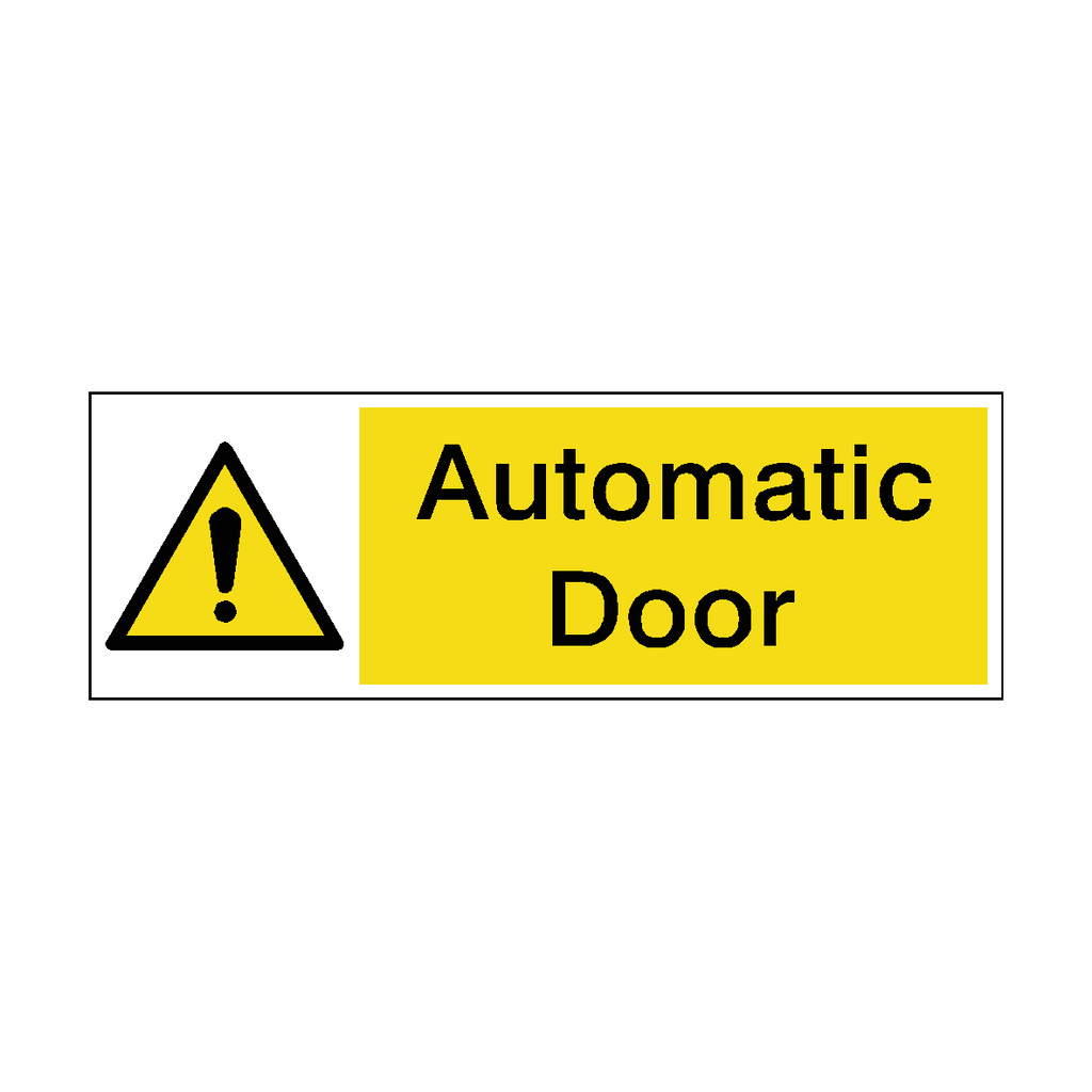 Automatic Door Hazard Sticker Horizontal | Safety-Label.co.uk