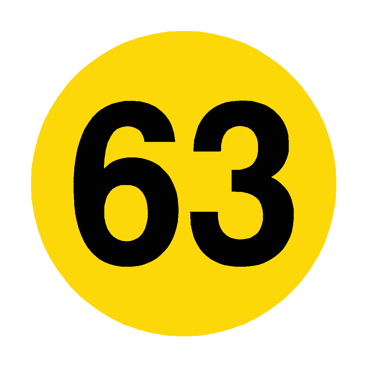 Number 63 Floor Marker | Safety-Label.co.uk