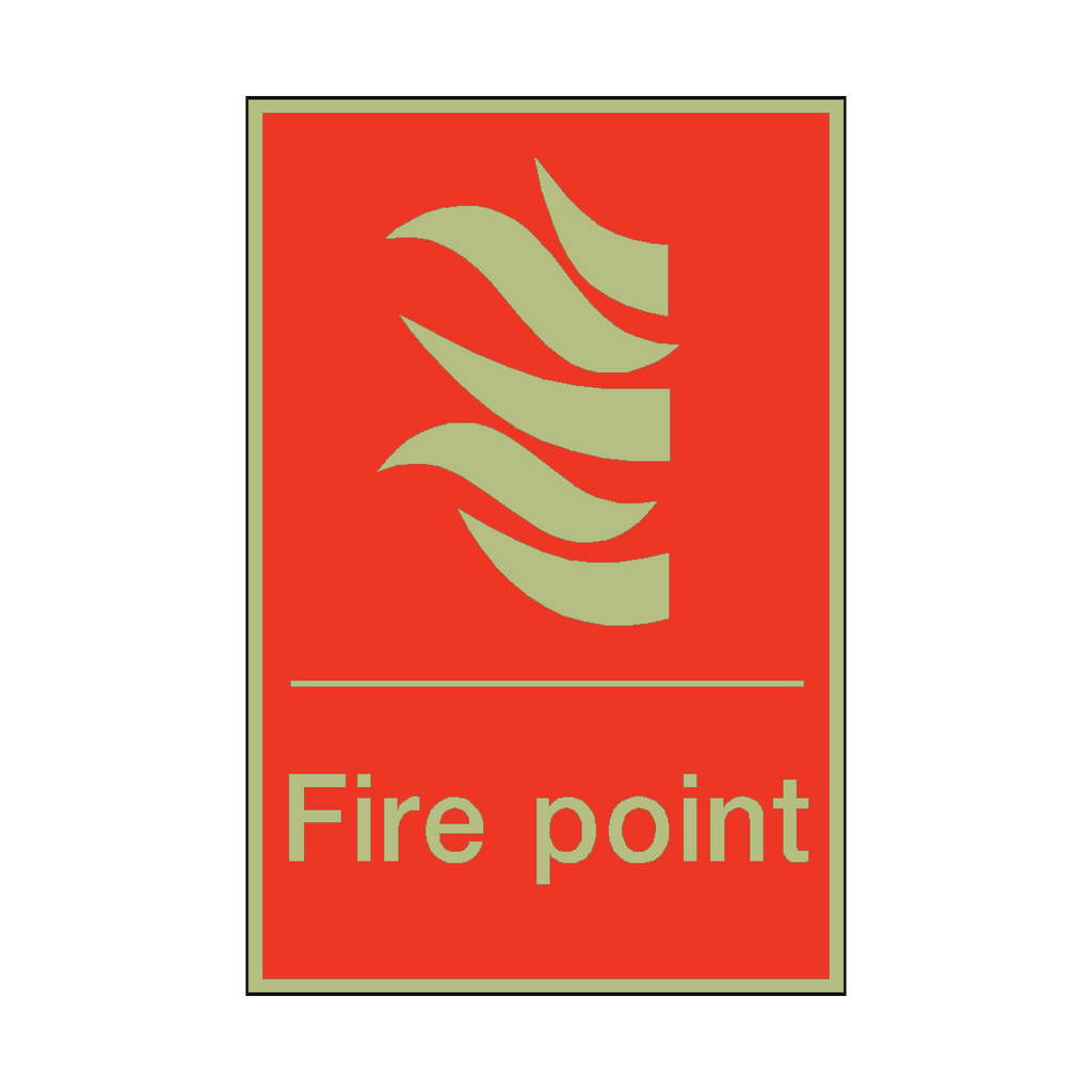 Photoluminescent Fire Point Sticker | Safety-Label.co.uk