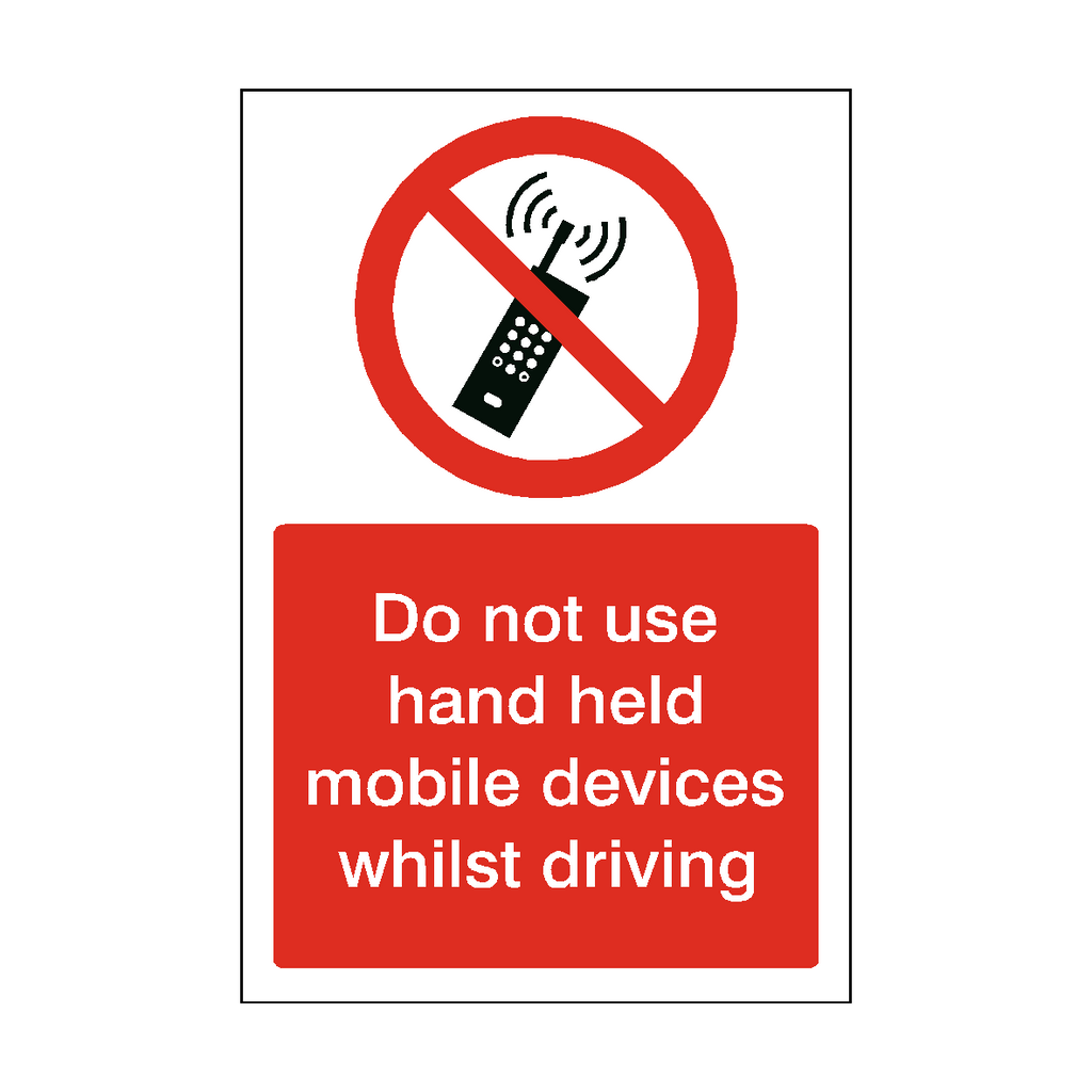 No Handheld While Driving Sign