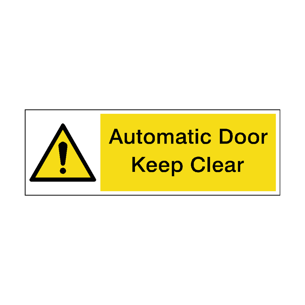 Automatic Door Keep Clear Hazard Sticker Horizontal | Safety-Label.co.uk