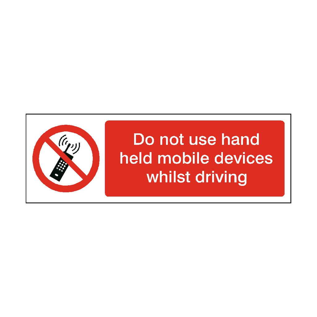 No Handheld While Driving Label