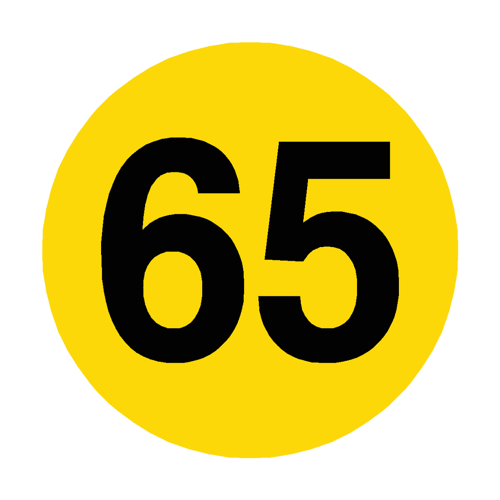 Number 65 Floor Marker | Safety-Label.co.uk