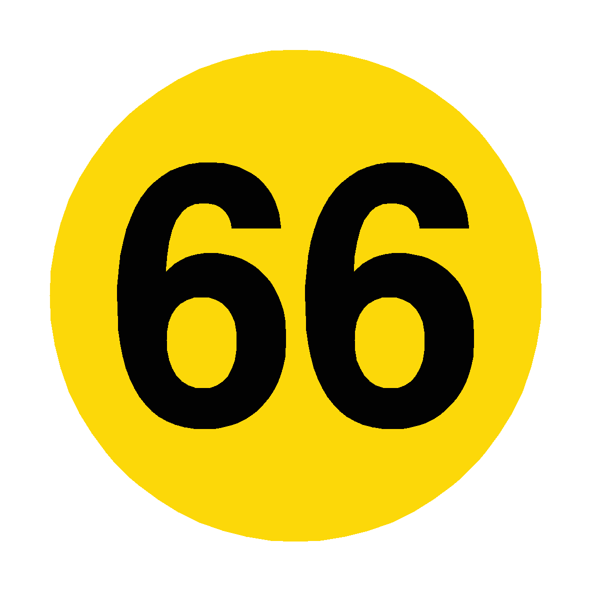 Number 66 Floor Marker | Safety-Label.co.uk