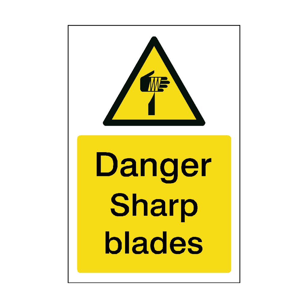 Sharp Blades Sticker | Safety-Label.co.uk