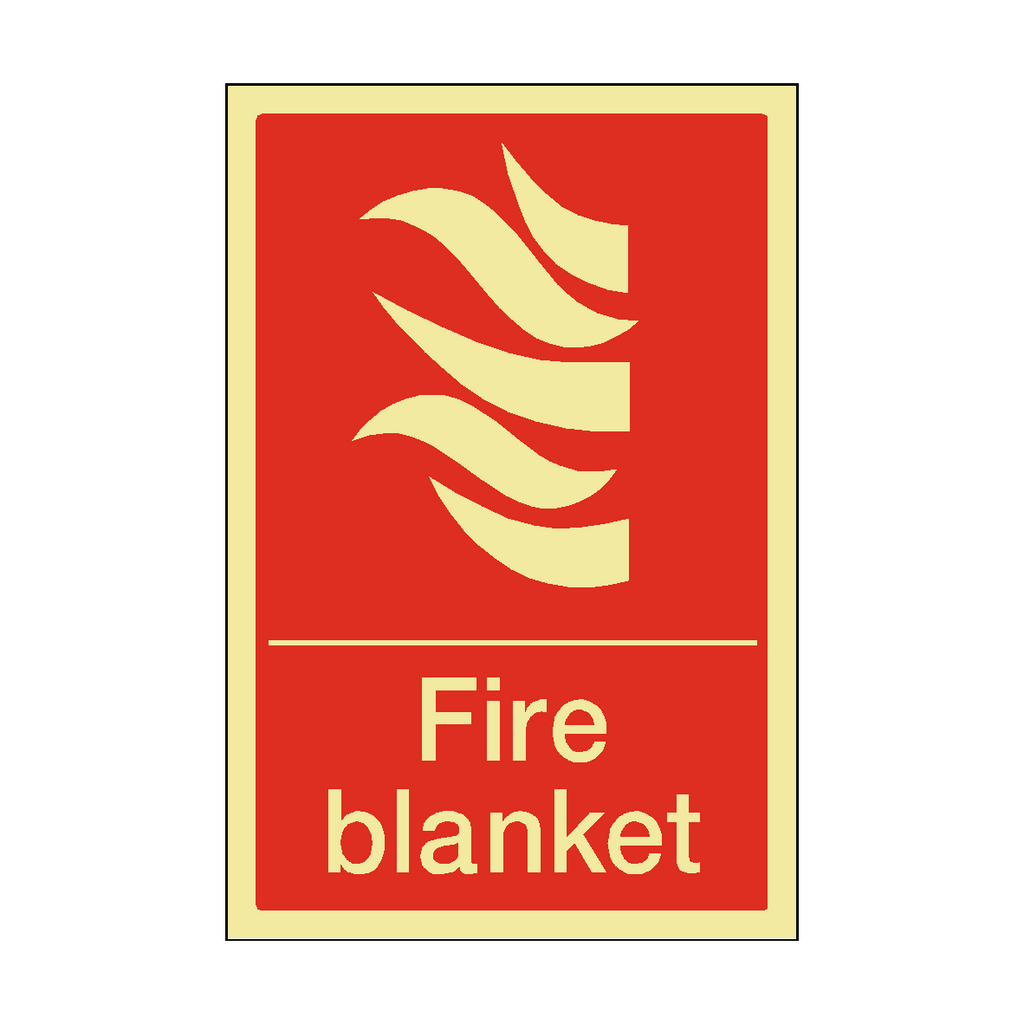 Photoluminescent Fire Blanket Sticker