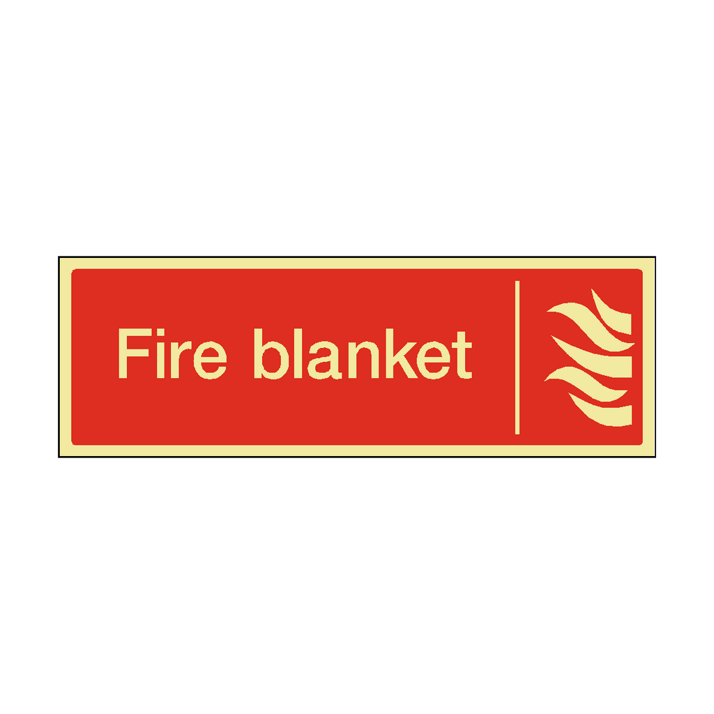 Photoluminescent Fire Blanket Safety Sticker