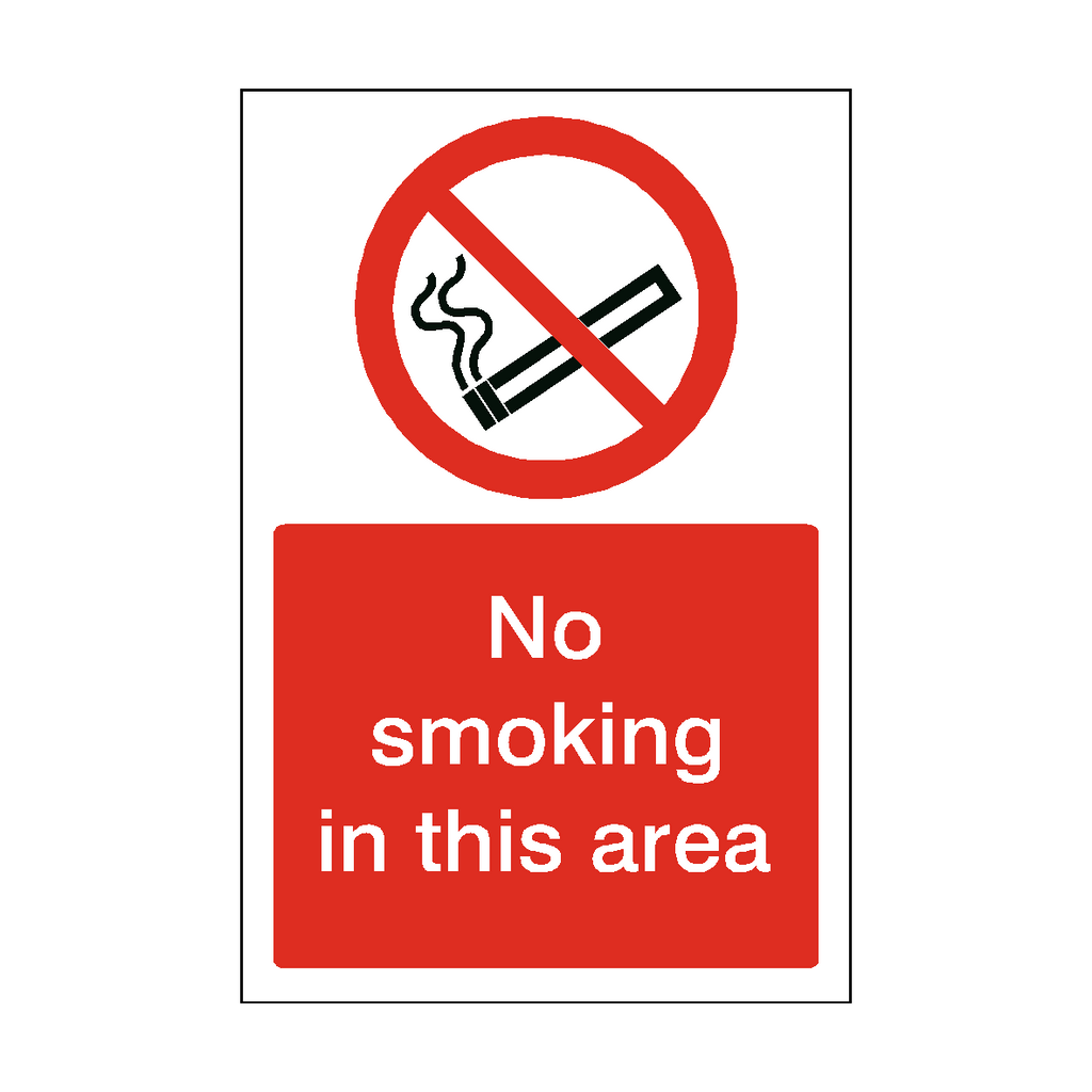 No Smoking In This Area Sticker