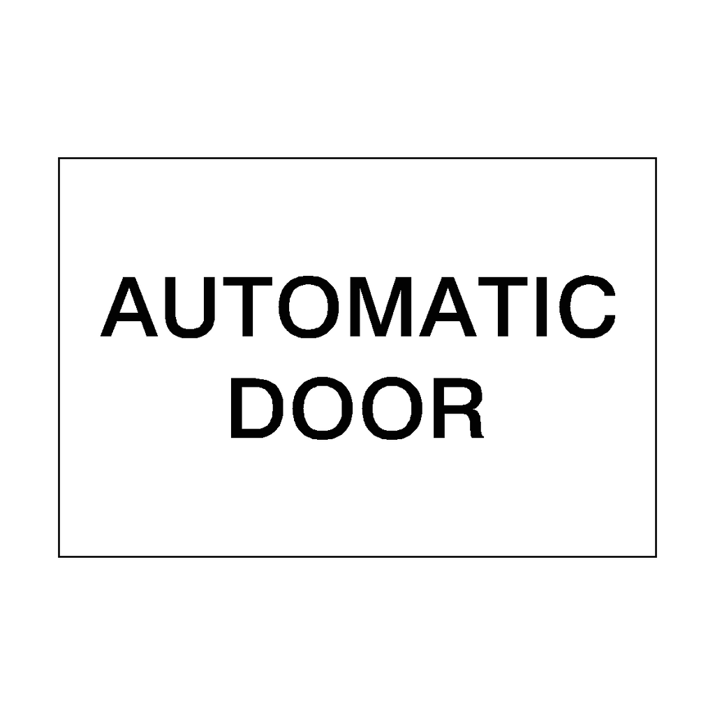 Self-adhesive black "Automatic Door" sticker from Safety-Label.co.uk, designed for clear door signage and safety labeling.