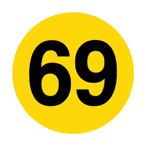 Number 69 Floor Marker | Safety-Label.co.uk
