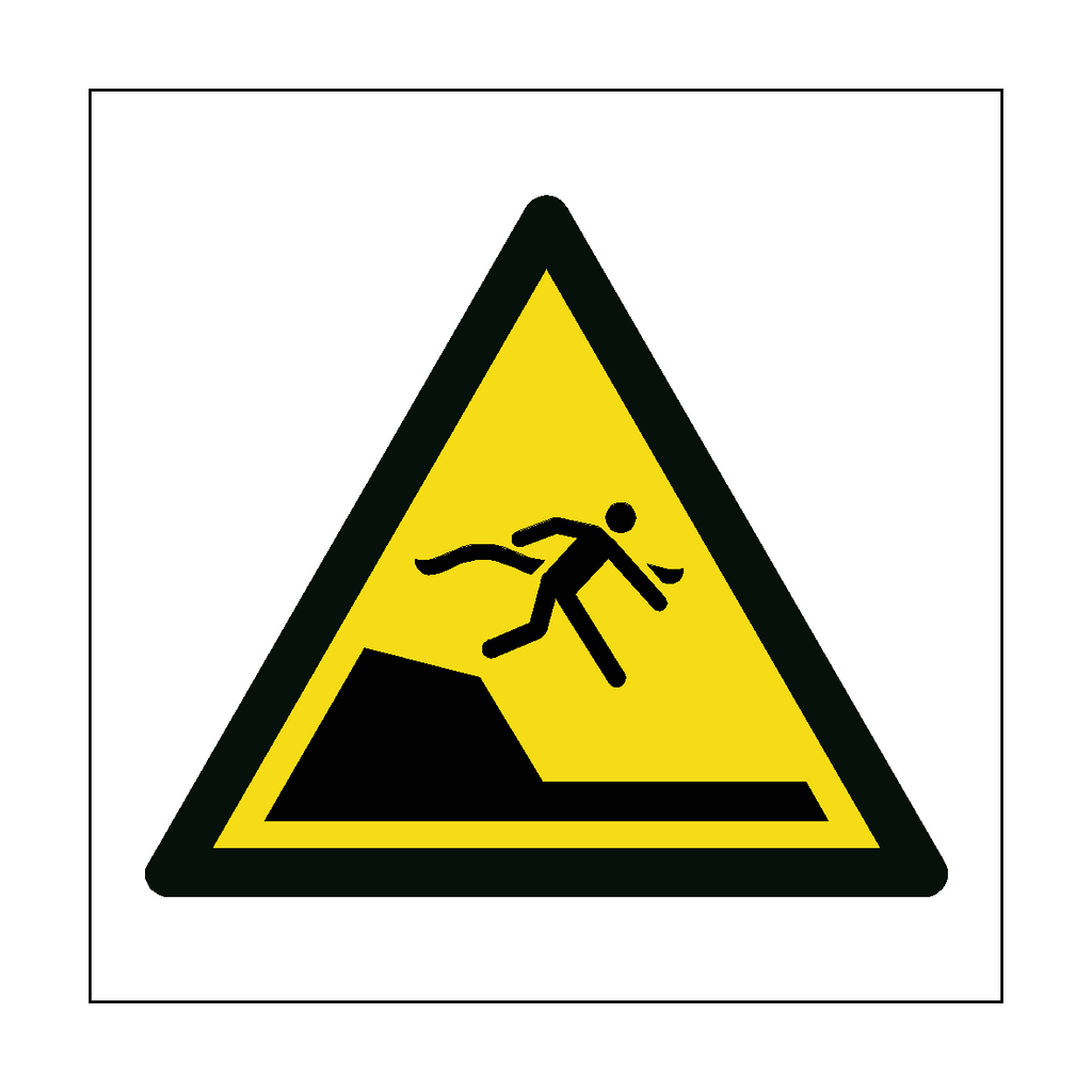 Sudden Deep Drop Hazard Symbol Sign