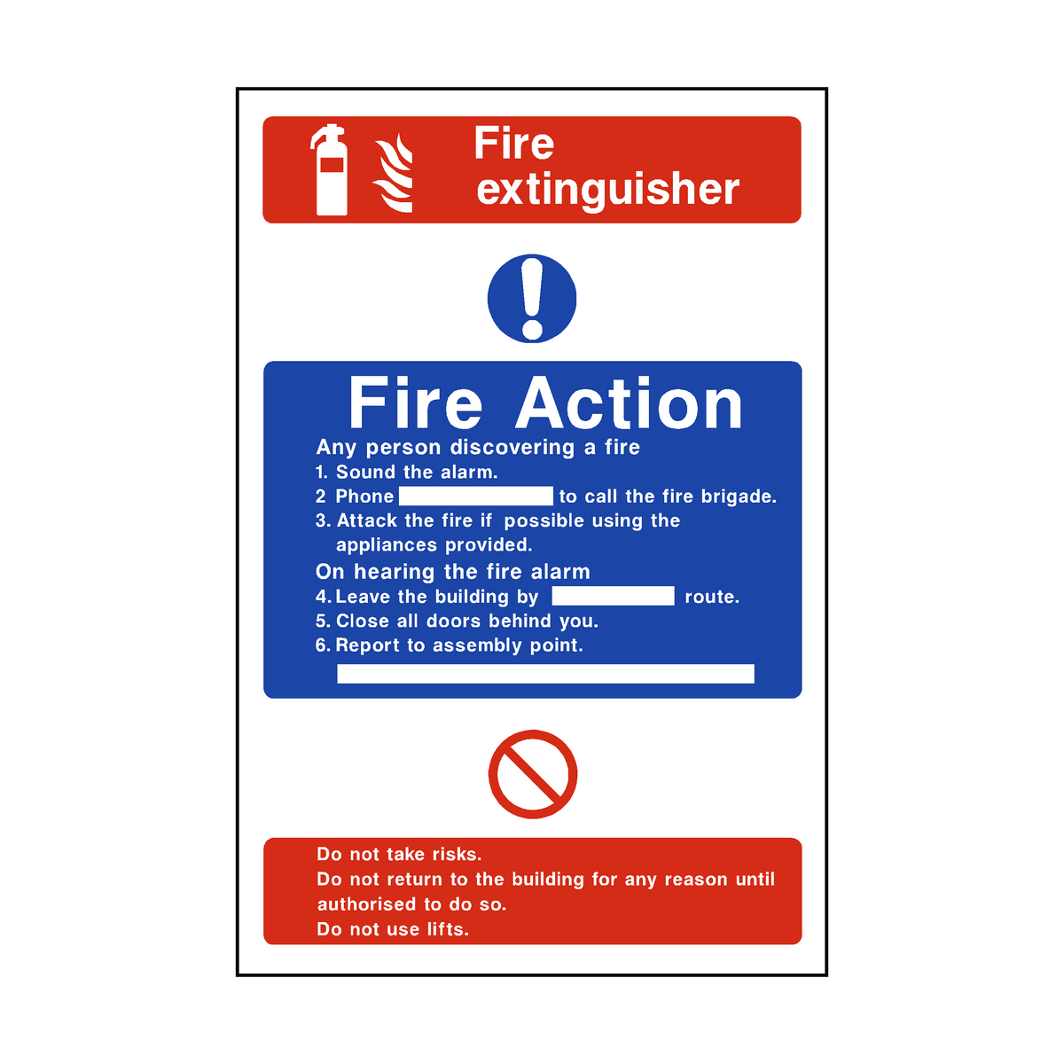 Fire Action Fire Extinguisher Sign | Safety-Label.co.uk