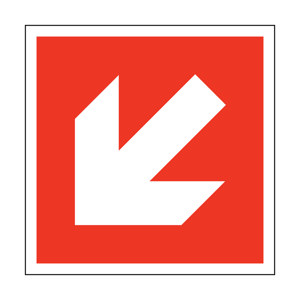 Arrow Safety Sign Down Left | Safety-Label.co.uk