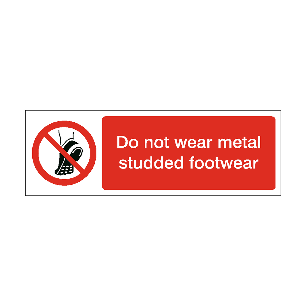 Metal Studded Footwear Label | Safety-Label.co.uk