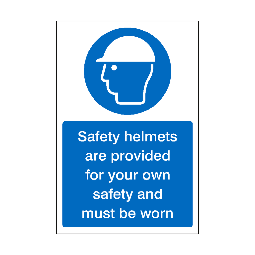 Safety Helmets Provided Safety Sign | Safety-Label.co.uk