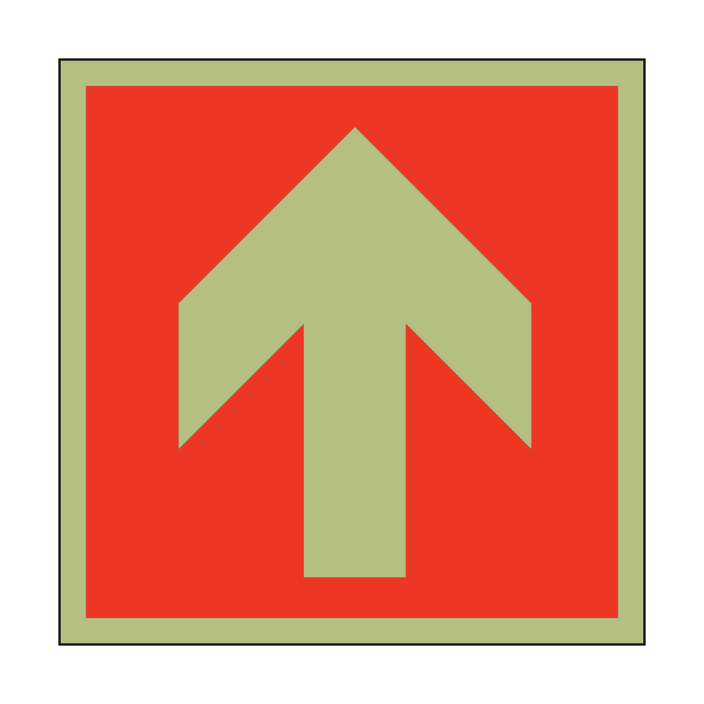 Photoluminescent Arrow Safety Sticker Up | Safety-Label.co.uk