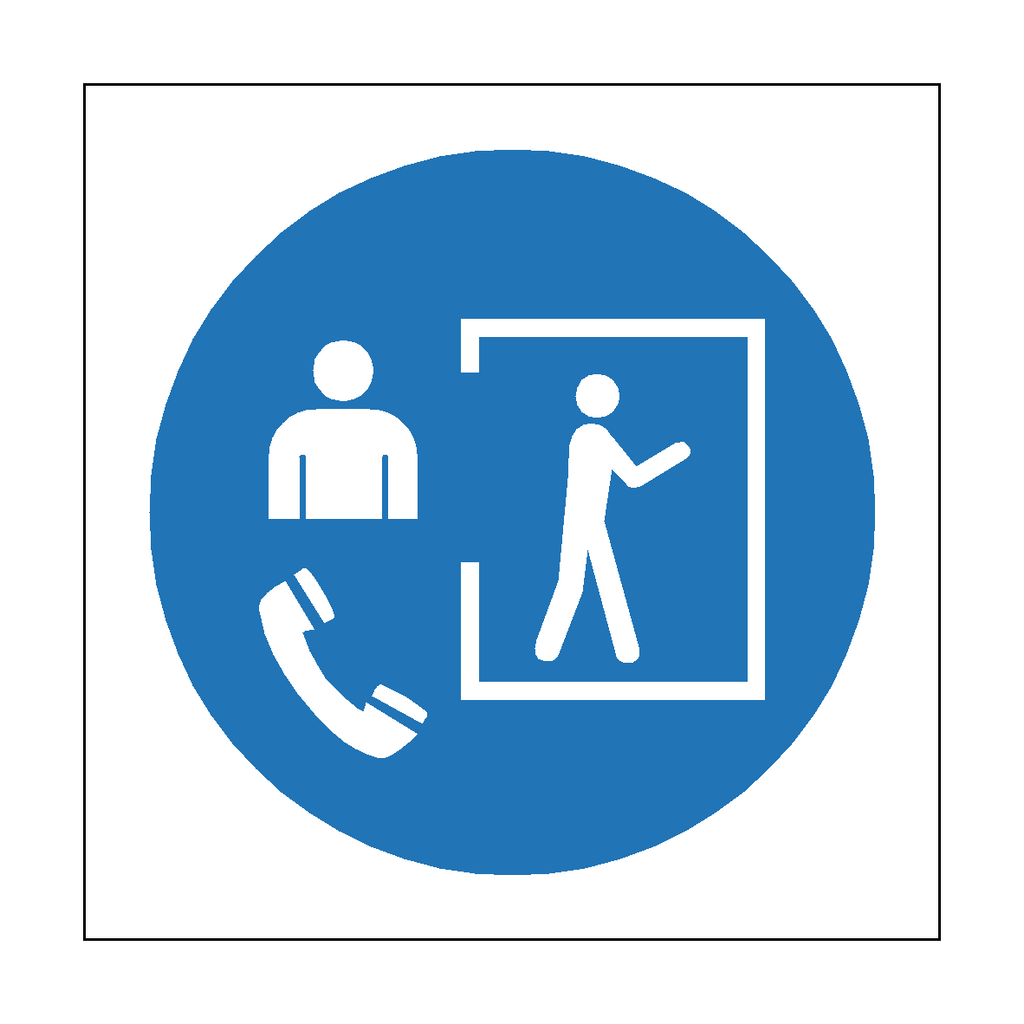 Entry Only With Supervisor Outside Symbol Label | Safety-Label.co.uk