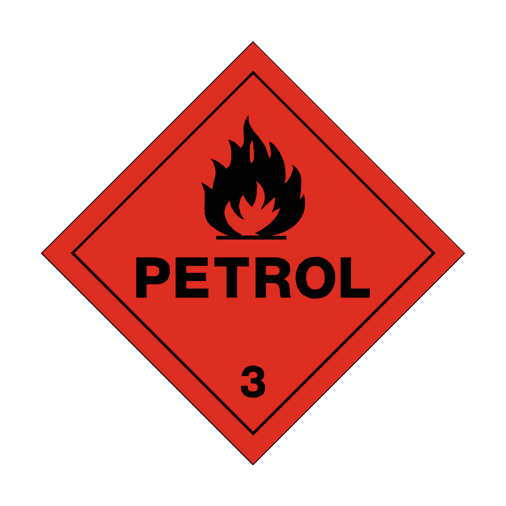 Petrol 3 Sticker - Pack of 4 | Safety-Label.co.uk