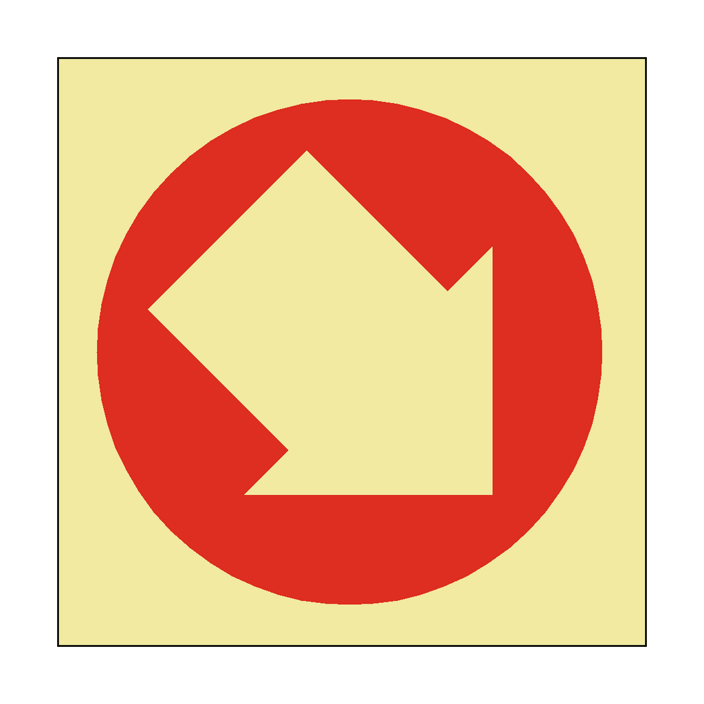 Photoluminescent Arrow Sticker Down Right