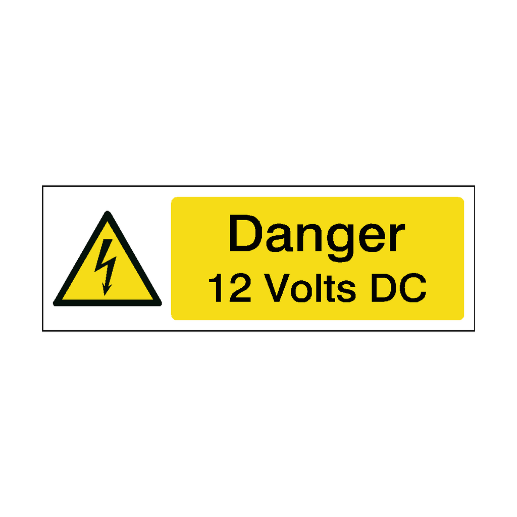 12 Volts DC Label | Safety-Label.co.uk