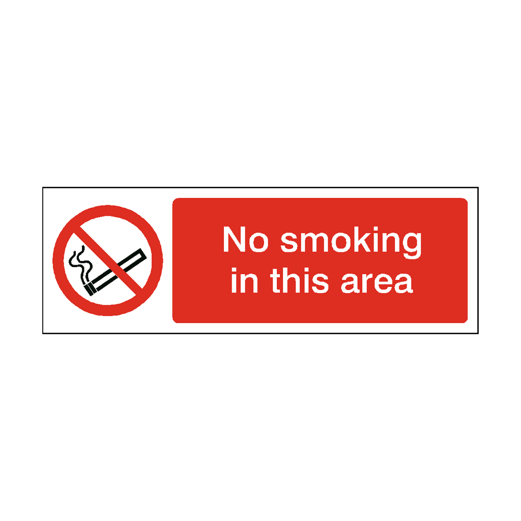 No Smoking In This Area Label