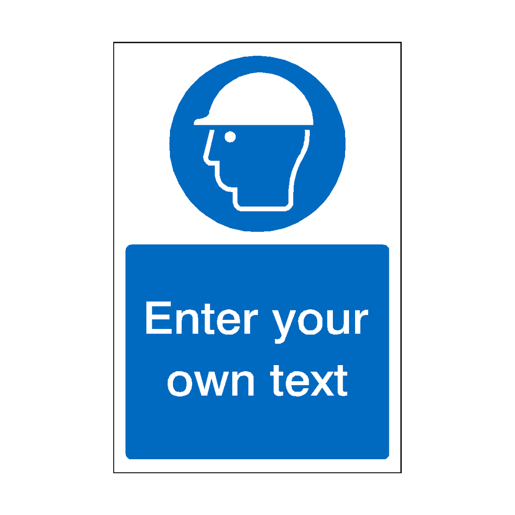 Wear Hard Hat Custom Mandatory Sign | Safety-Label.co.uk