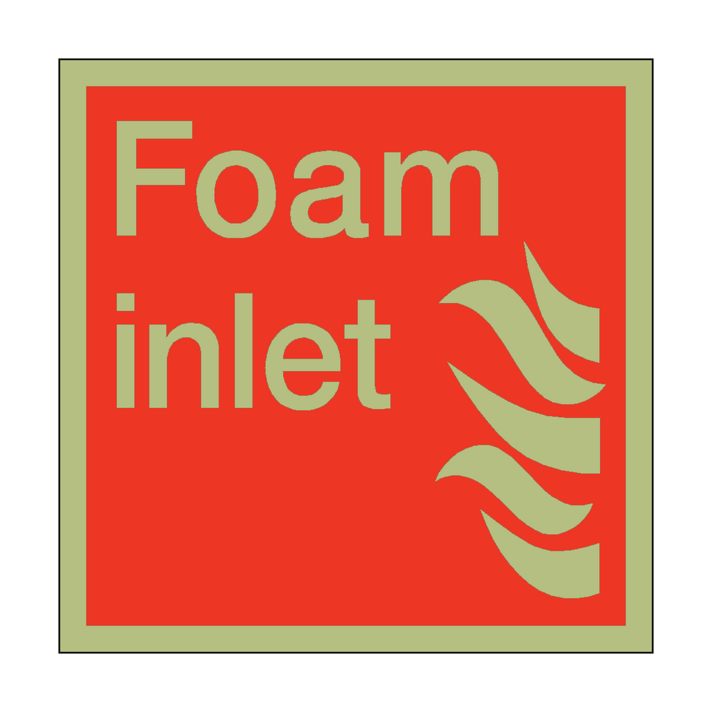 Photoluminescent Foam Inlet Square Sticker | Safety-Label.co.uk