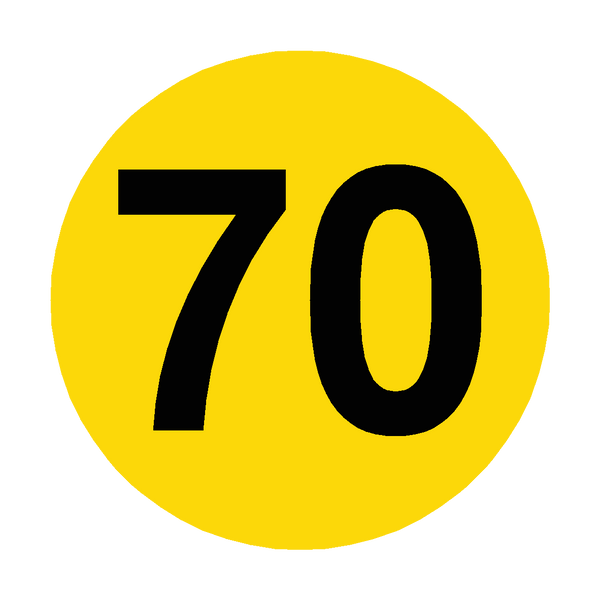 Number 70 Floor Marker | Safety-Label.co.uk