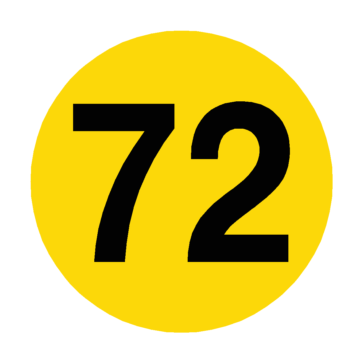 Number 72 Floor Marker