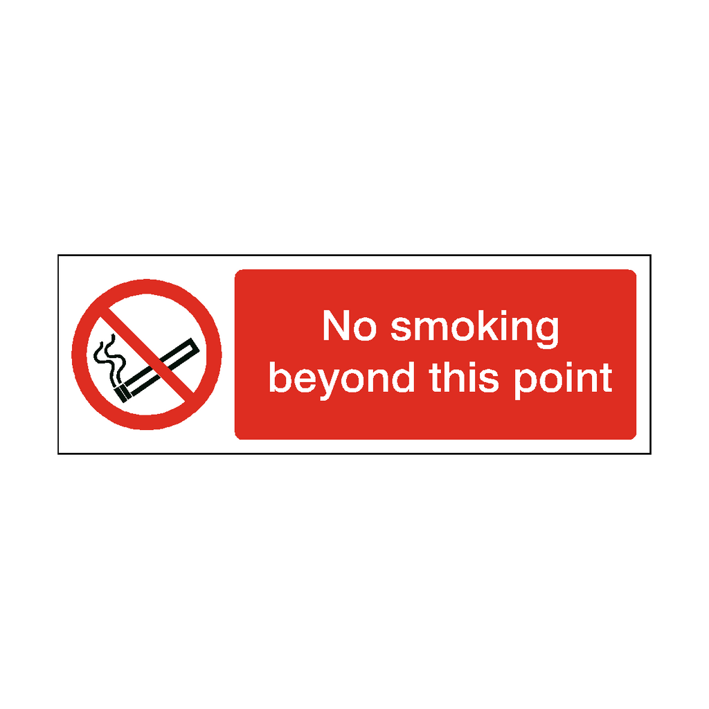 No Smoking Beyond This Point Safety Sign