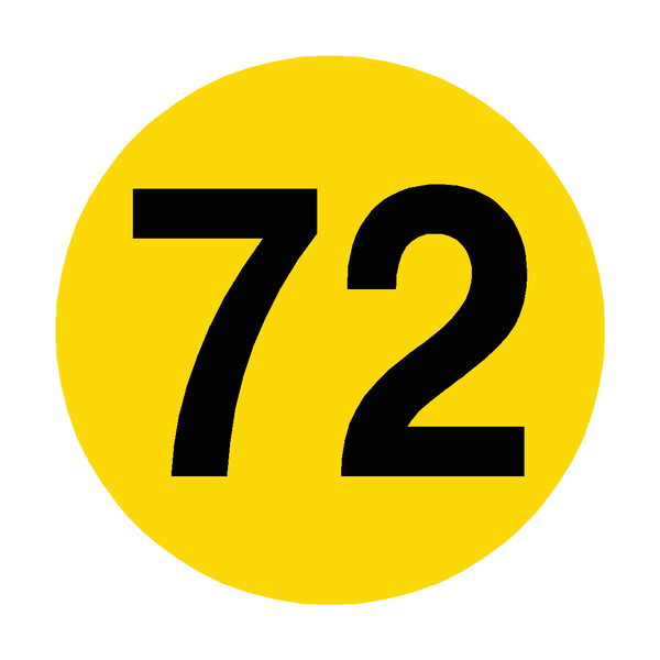 72 26 Number 72 Floor Marker | Safety-Label.co.uk