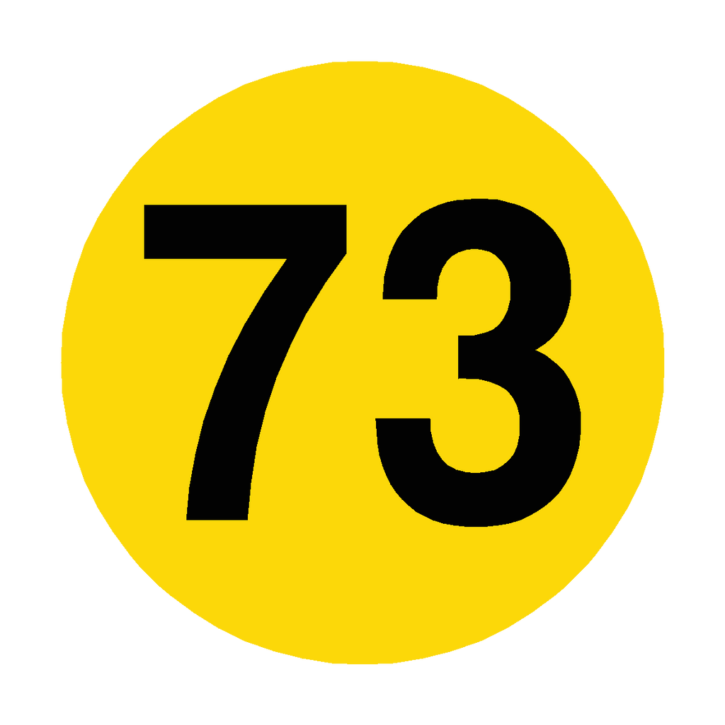 Number 73 Floor Marker