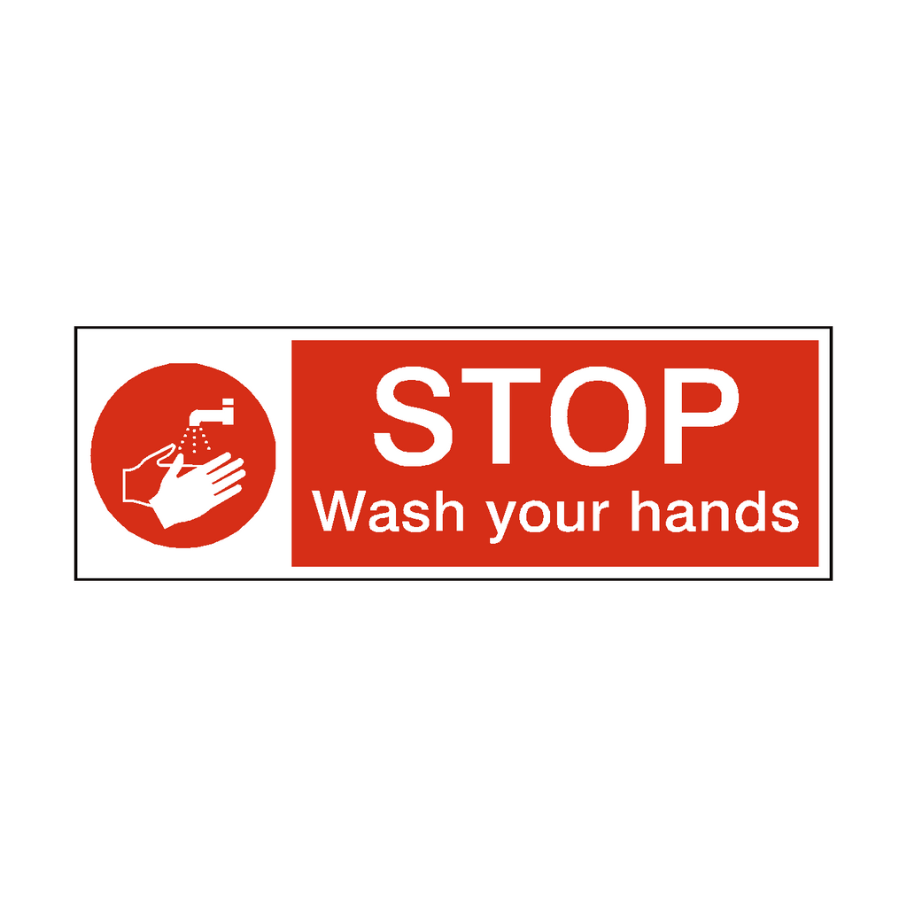 Stop Wash Your Hands Hygiene Sticker | Safety-Label.co.uk