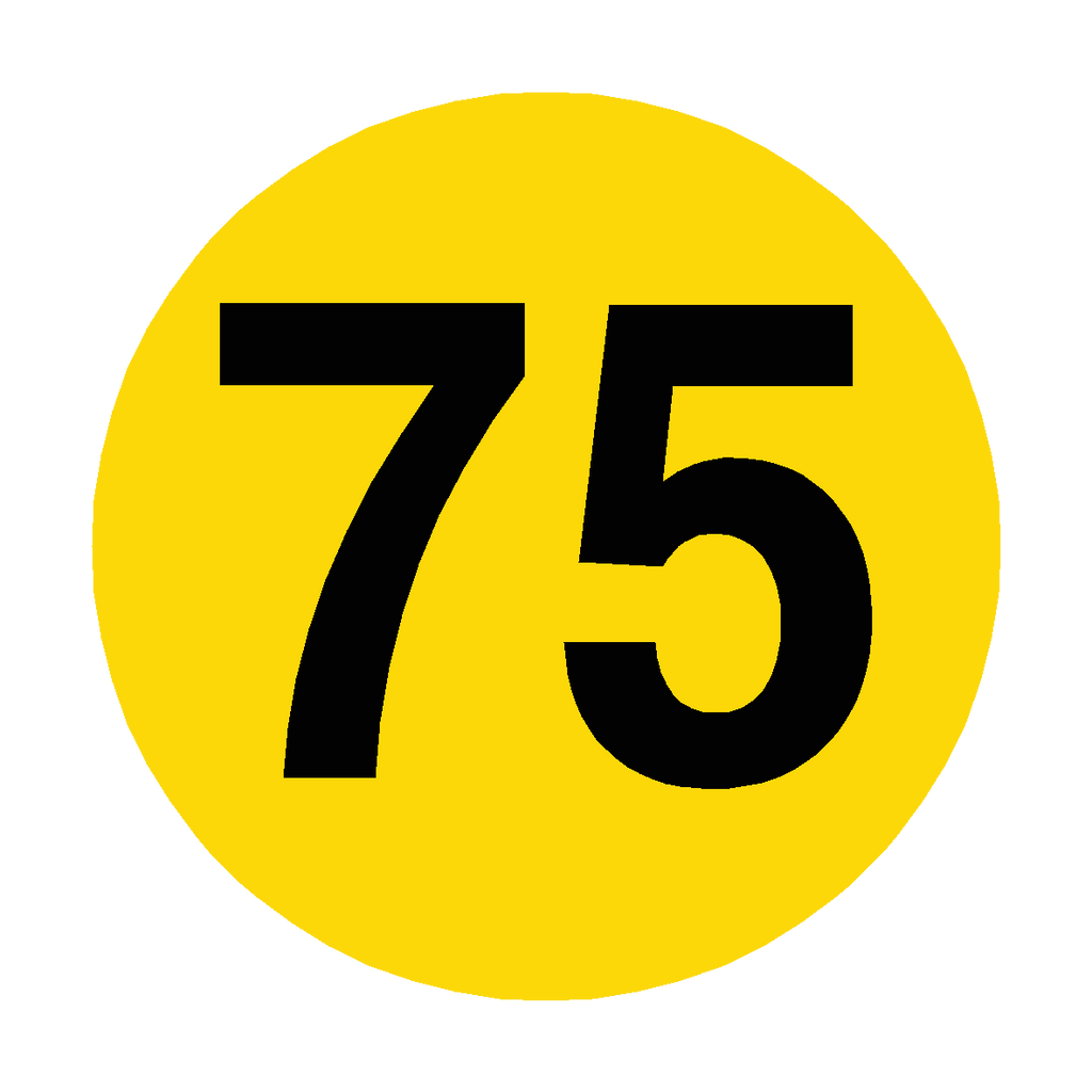 Number 75 Floor Marker | Safety-Label.co.uk