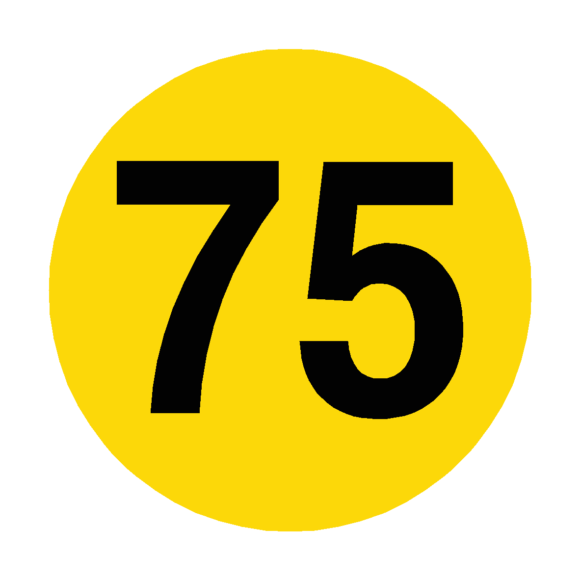 Number 75 Floor Marker | Safety-Label.co.uk